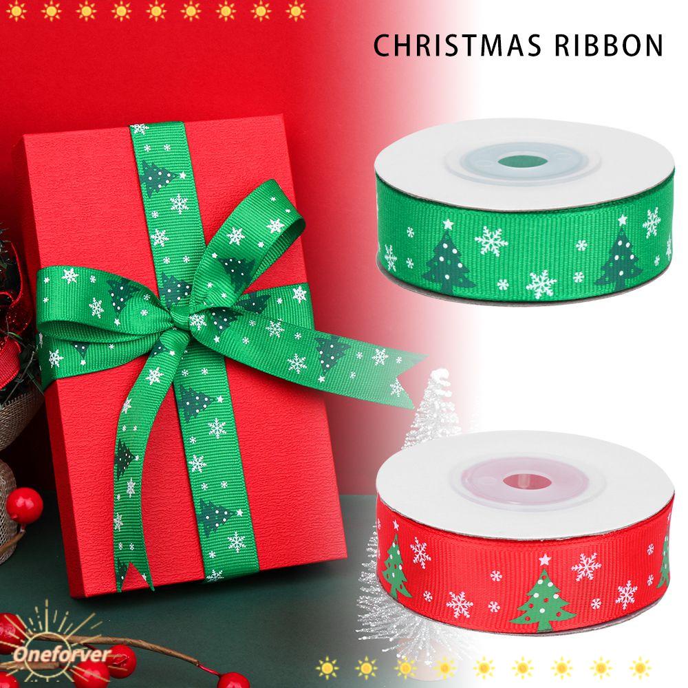 Cuộn Dây Ruy Băng In Họa Tiết Cây Thông Giáng Sinh Trang Trí Đa Ứng Dụng