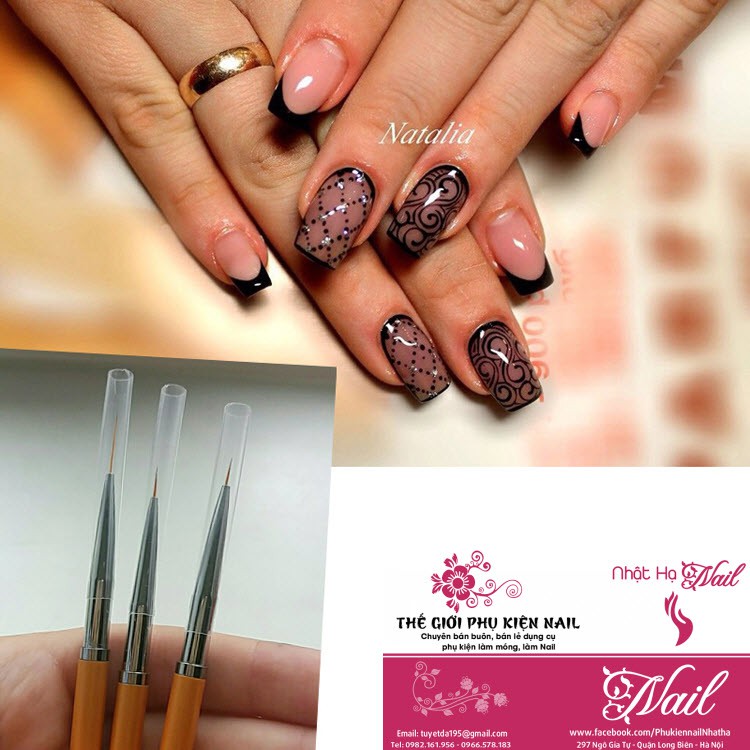 Bộ cọ vẽ nét gel (Bộ 3 cây vàng) Nail Art Brush Pen