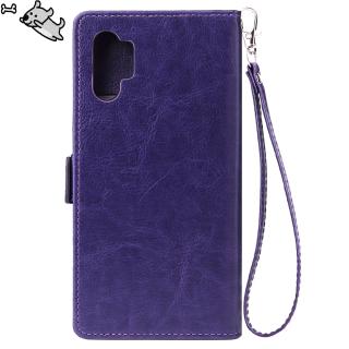 For Samsung NOTE 10 plus Solid Color PU Leather Zipper Wallet Double Buckle Protective Case with