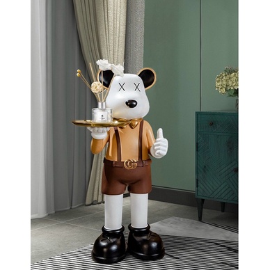 Khay để đồ hình Gấu BearBrick-Mã 4403A-kt 36x41x75cm ,Gấu bồi bàn sang chảnh-decor nhà của,kệ,tủ,quà tặng đẹp ý nghĩa