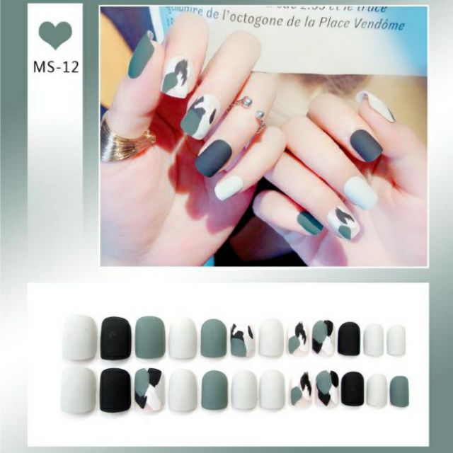 Bộ 24 móng tay giả kèm keo mã x001