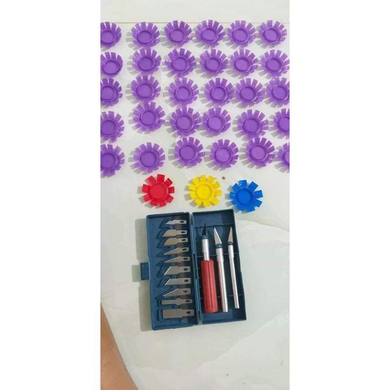 Bộ dao tỉa cắt xốp, chai lọ nhựa, bìa cotton làm đồ thủ công
