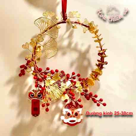 (25-30cm) Vòng handmade decor treo tường trang trí nhà cửa, trang trí Tết, trang trí năm mới