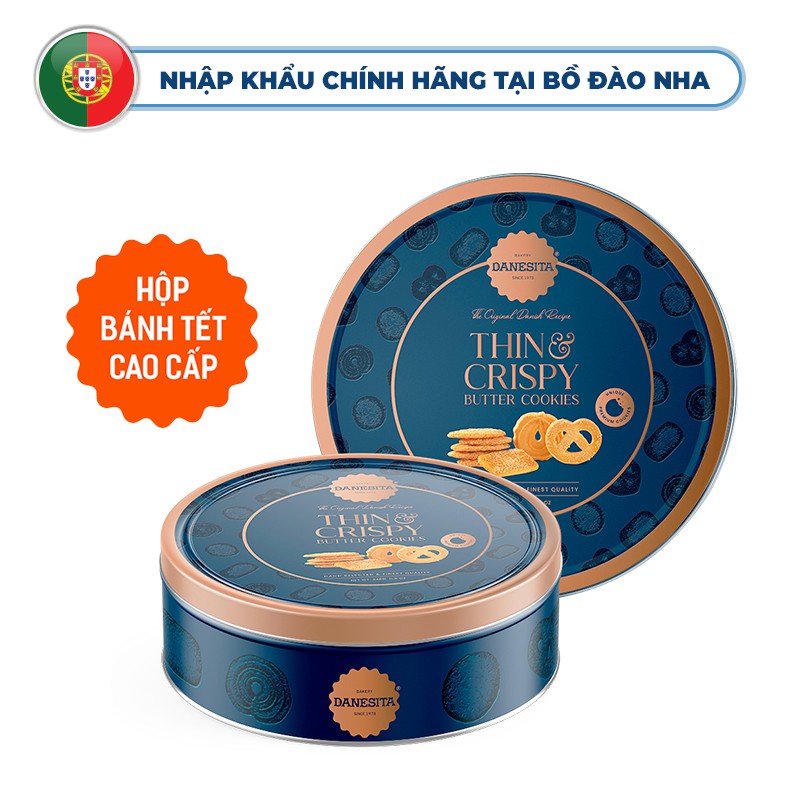 Hộp bánh qui bơ giòn Danesita 400g Bồ Đào Nha hộp quà tết cao cấp 2022