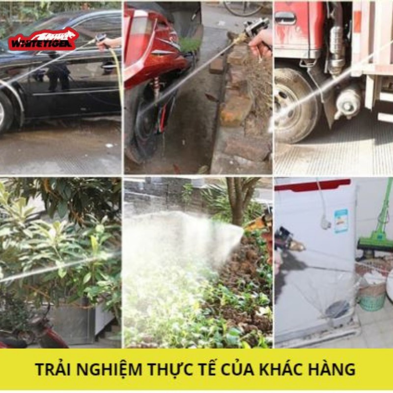 Vòi xịt nước rửa xe thông minh làm sạch mọi thứ bằng nước áp lực cao với nhiều chế độ (đầu vòi tay cầm)