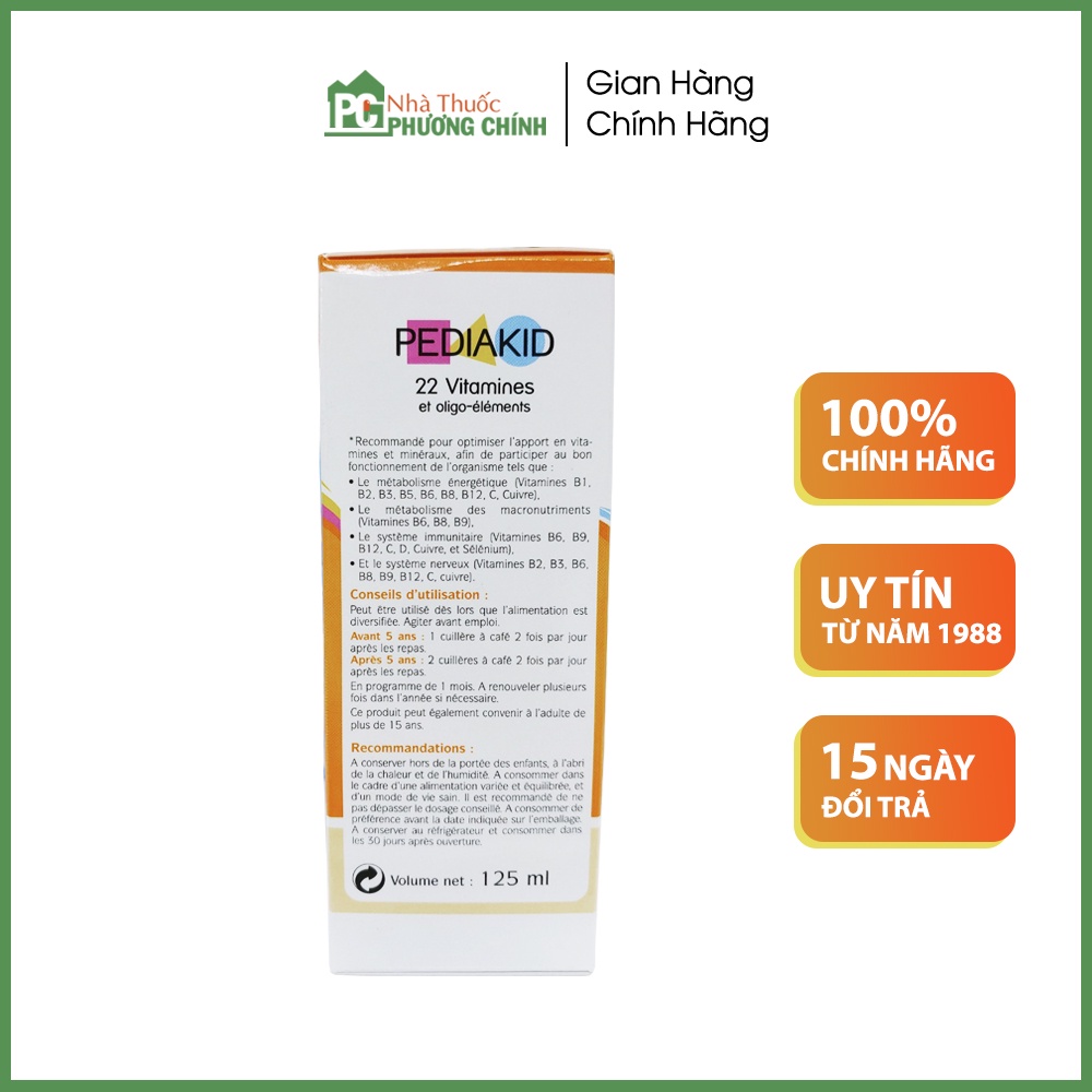 Siro Vitamin Tổng Hợp Cho Bé PediaKid 22 Vitamines Siro - Bổ Sung 22 Loại Vitamin & khoáng Chất Cho Bé