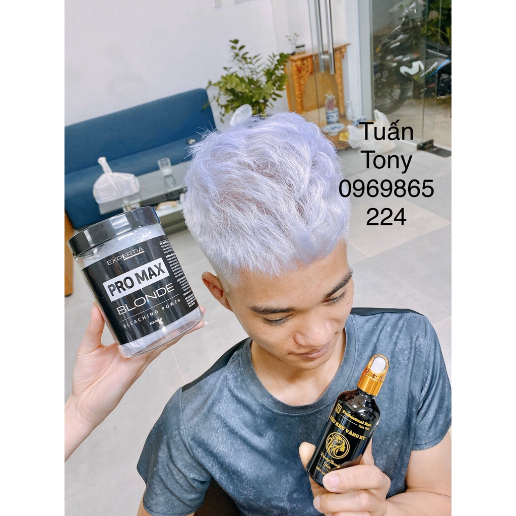 Combo Thuốc tẩy tóc, Bột tẩy tóc ProMax và Dầu gội tím ProMax siêu khử vàng - Shop Hair