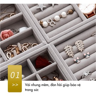 Khay đựng trang sức bọc nhung