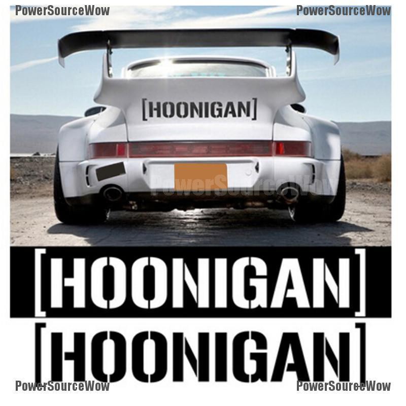 Miếng Dán Trang Trí Cửa Sổ Xe Hơi In Chữ Wow Hoonigan