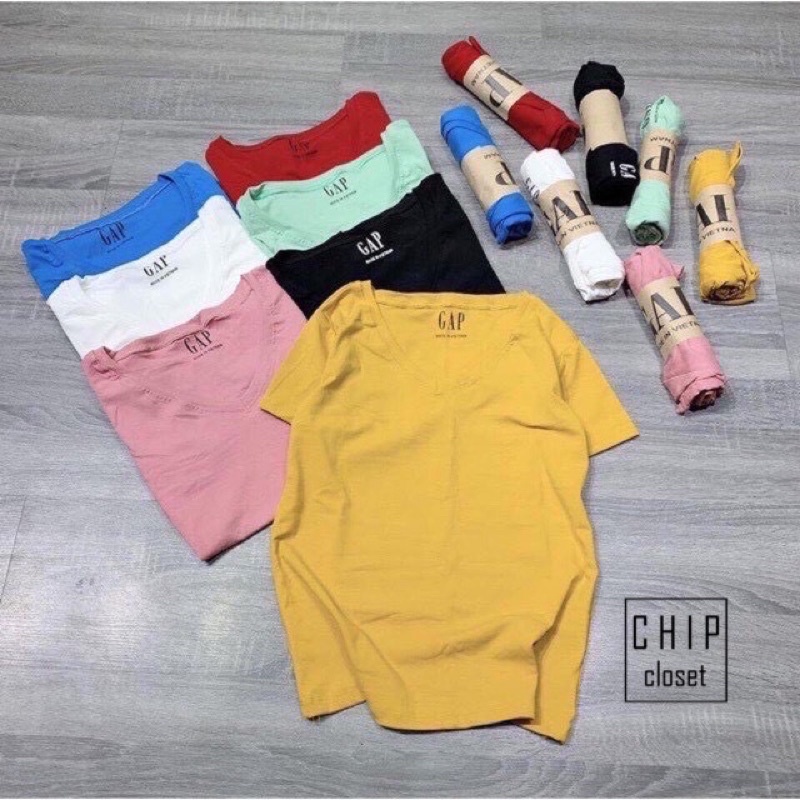 [GIÁ HUỶ DIỆT] Áo Phông - Áo Thun Giấy Cổ Tim Cổ Tròn Nhiều Màu Chất Giấy Mịn Mát- Hàng Chuẩn Cao Cấp Đủ 12 Màu Gap