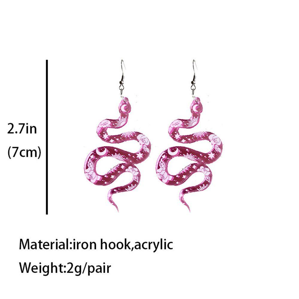 BORAG Khuyên Tai Acrylic Hình Rắn / Mặt Trăng / Trái Tim / Trá