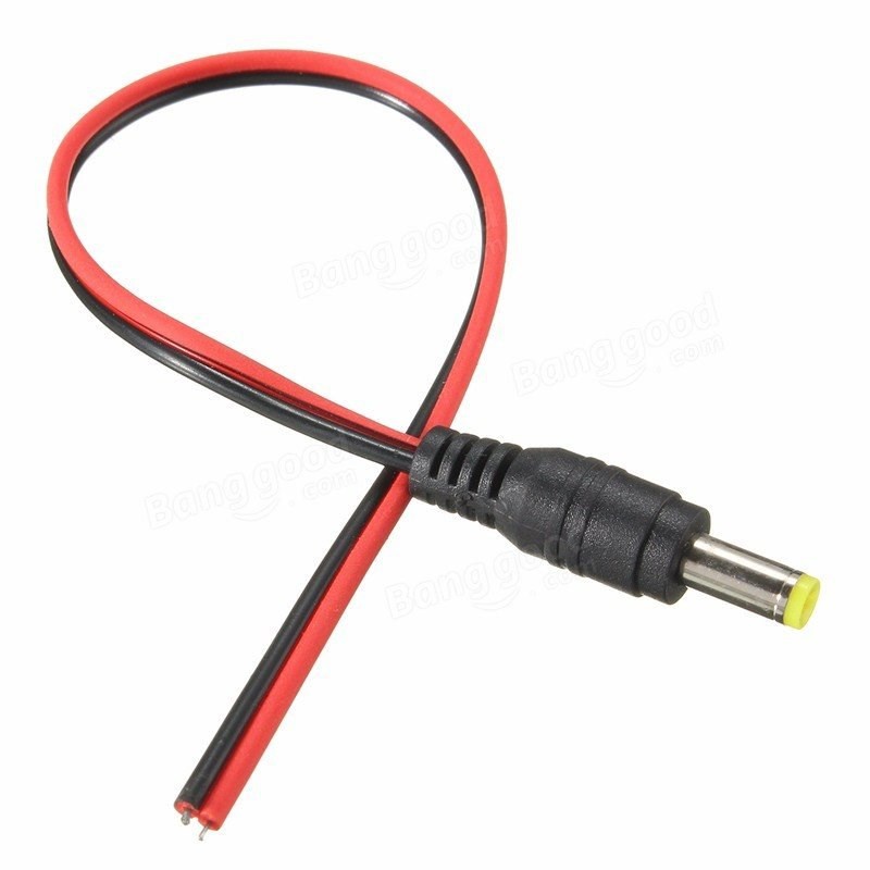 Jack Nguồn DC Có Dây (Loại Đực)5.5x2.1mm Dây rắc nguồn cam DC Camera (Jack đực,dương) tải cao hàng chất lượng
