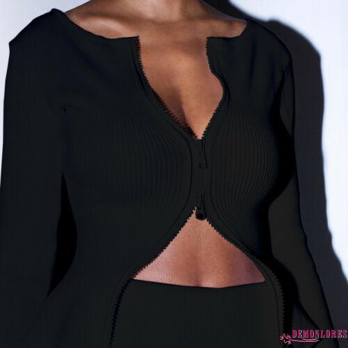 Áo Khoác Cardigan Dệt Kim Phối Khoá Kéo Cho Nữ