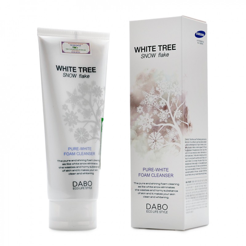 SỮA RỬA MẶT NGỪA MỤN VÀ LÀM MỜ NÁM, TÀN NHANG TỪ CÂY TUYẾT TRẮNG DABO WHITE TREE SNOW FLAKE 150ML - HÀN QUỐC CHÍNH HÃNG