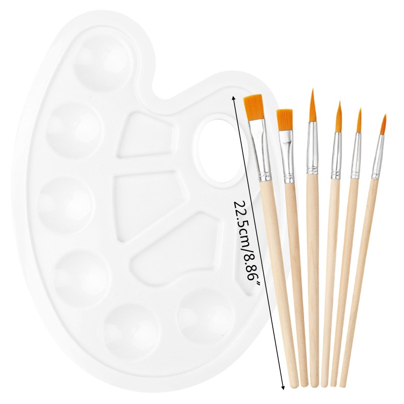 Set 6 Cọ Vẽ Màu Nước / Sơn Dầu Chuyên Nghiệp