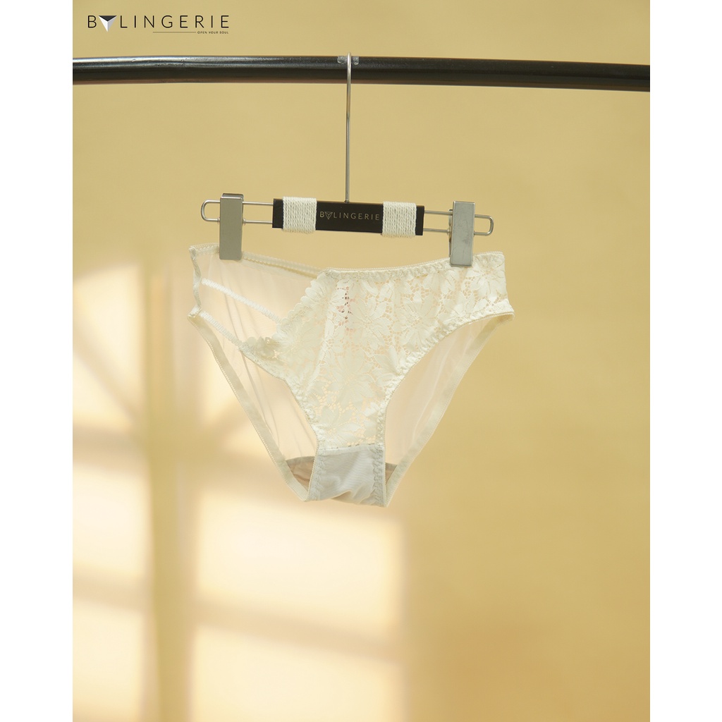 Bộ đồ lót ren nữ BY LINGERIE màu trắng kem không gọng đệm mút dày nâng ngực B229 | BigBuy360 - bigbuy360.vn