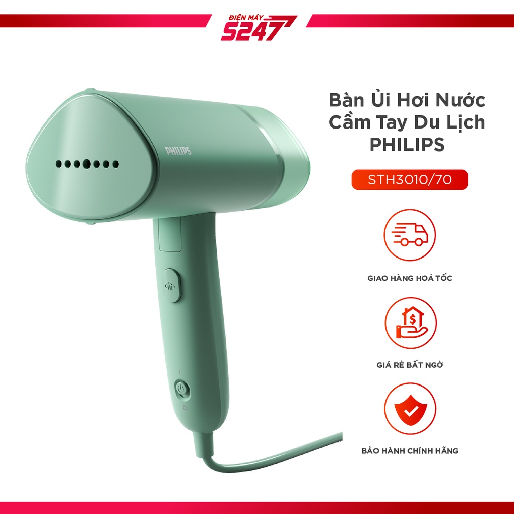 Bàn Ủi Hơi Nước Cầm Tay Du Lịch Philips STH3010/70 - Bảo Hành Chính Hãng