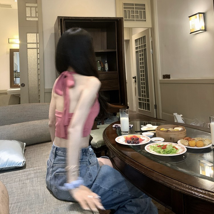 Cocory vn Áo croptop kiểu áo yếm thiết kế hợp thời trang cho nữ