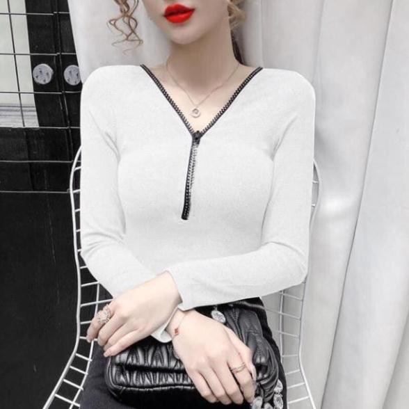 Áo thun gân daif tay có khoá