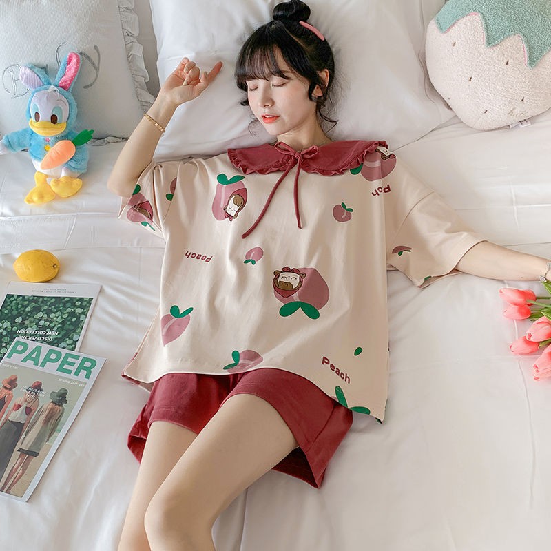 Đồ ngủ Chất Liệu cotton Thoáng Mát Phong Cách Hàn Quốc Dễ Thương Cho Nữ | BigBuy360 - bigbuy360.vn