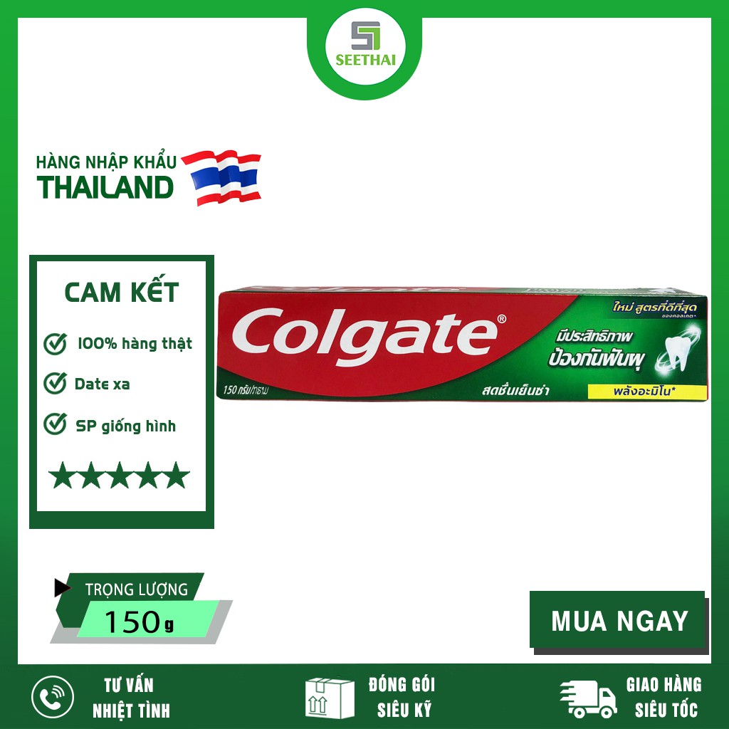 [HÀNG CHÍNH HÃNG] Kem Đánh Răng Colgate Thái Lan Fresh Cool Mint 150g