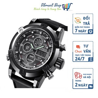 Đồng Hồ Nam XiNew Máy Nhật Bền Bì, Dây Da Cao Cấp, Viền Kim Loại Không Gỉ, Hiển Thị Kim Điện Tử, Chống Nước, Chống Xước