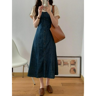 53618 Váy Yếm Denim Cổ Điển Mùa Hè Phong Cách Mới