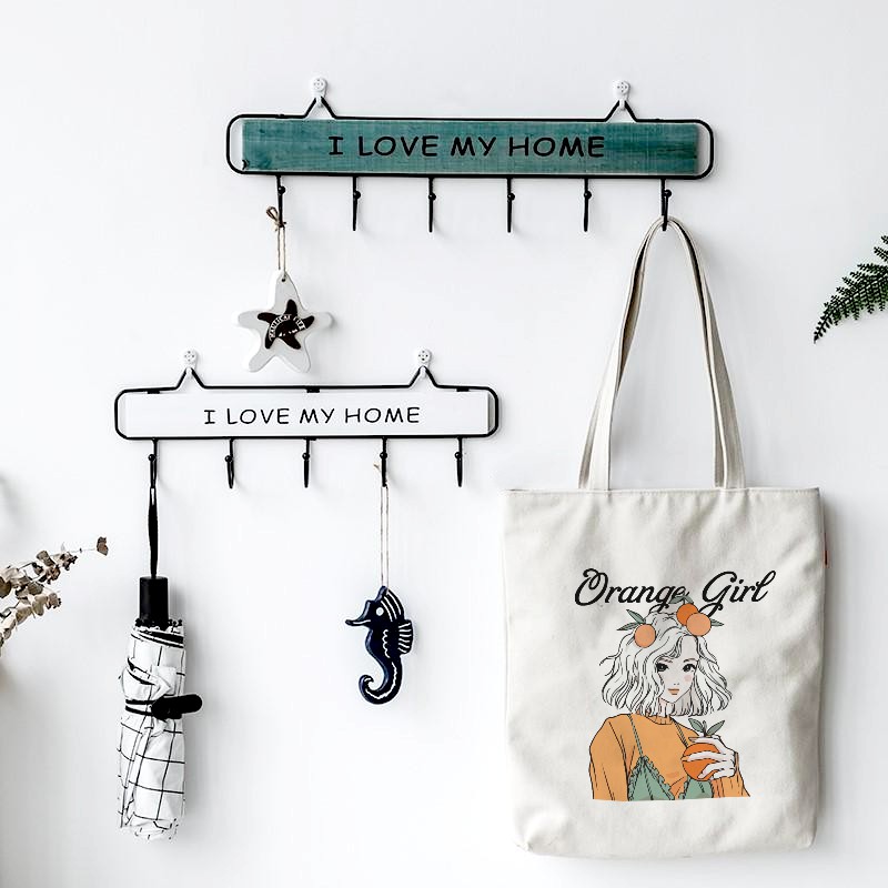 Túi Tote Vải Canvas In hình Cô Gái Orange Girl Có Khóa Kéo