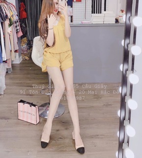 Bộ ngủ lụa viền ren cho nữ