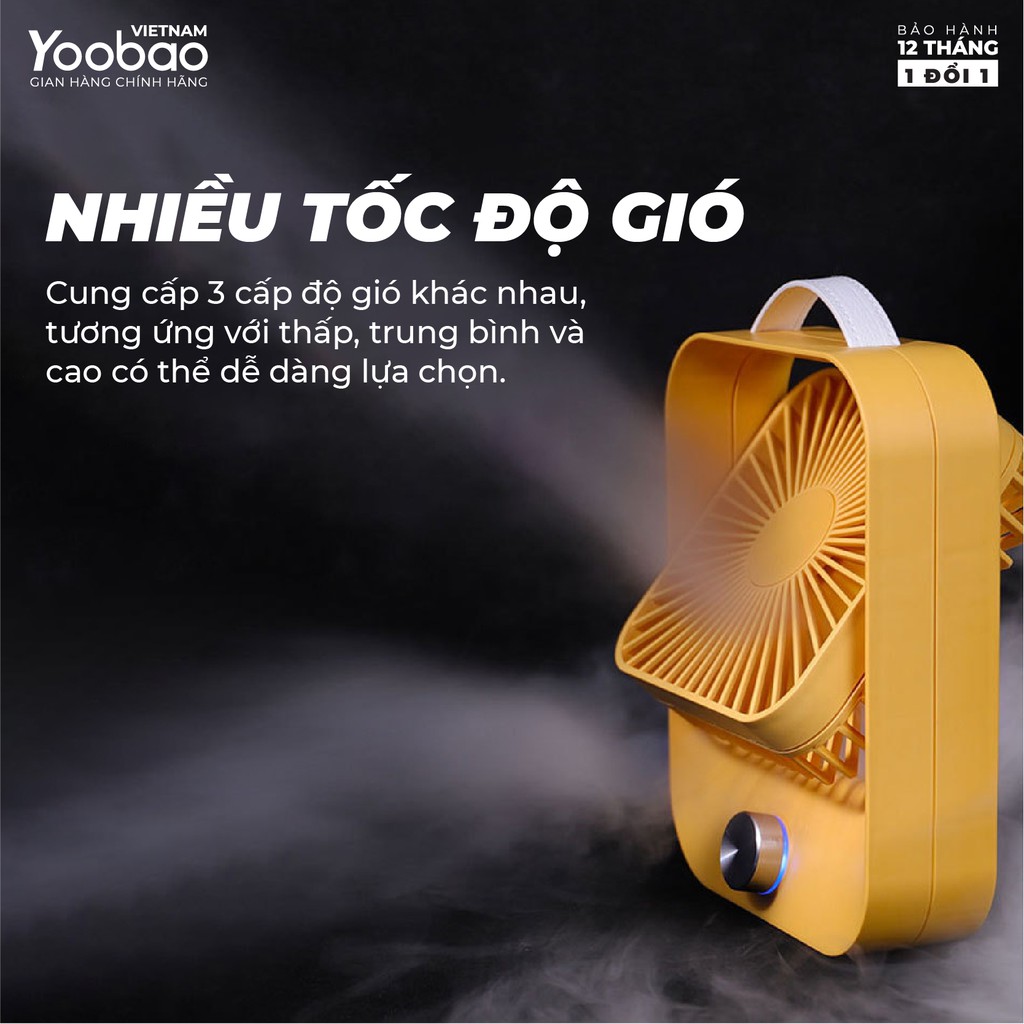 Quạt sạc mini để bàn làm việc YOOBAO LJQ-119 2400mAh - Chạy liên tục lâu - Hàng chính hãng - Bảo hành 12 tháng 1 đổi 1 | WebRaoVat - webraovat.net.vn