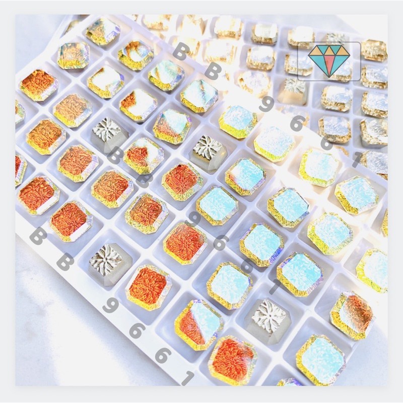 Pha Lê Vuông -Móng Nail- Đá KHỐI Cao cấp size 10*10mm