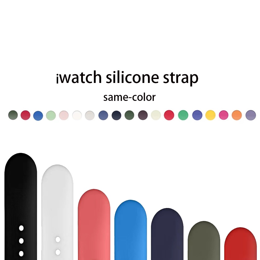 Dây Đeo Đồng Hồ Bằng Silicone Mềm Cho Apple Watch Ultra 49mm Series 8 7 6 5 SE 4 3 2 1 38mm 40mm 42mm 44mm 41mm 45mm