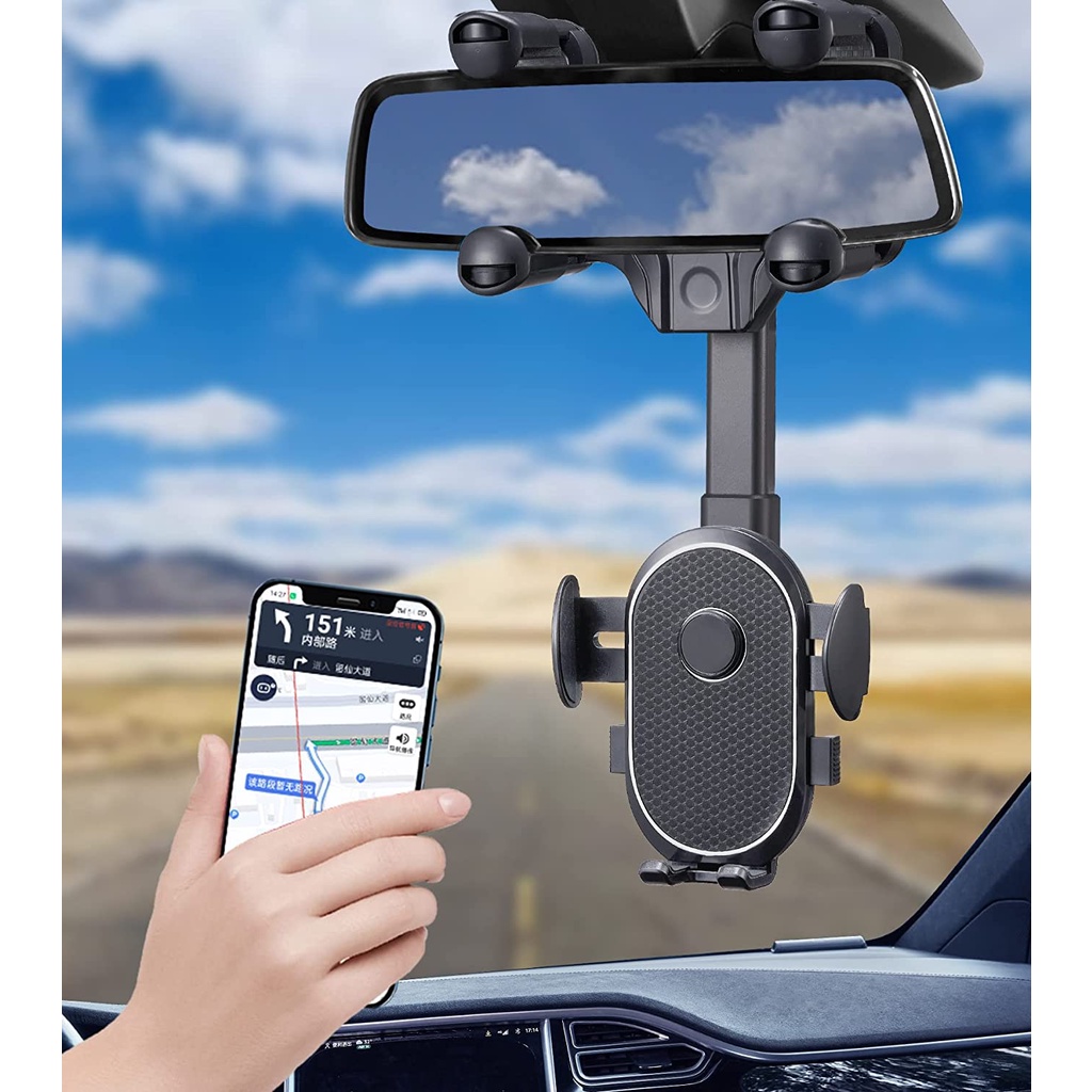 360 Mới° Giá Đỡ Điện Thoại/GPS Xoay Được Thông Dụng Cho Gương Chiếu Hậu Xe Hơi