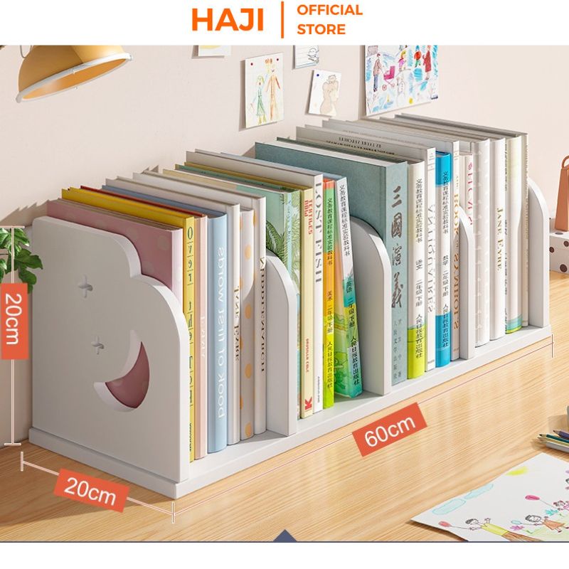 Kệ sách để bàn phân ngăn giúp lưu trữ vật dụng khoa học thương hiệu HAJI D410
