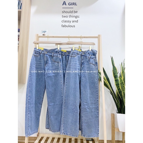 [ẢNH THẬT+VIDEO] Quần Jeans Nữ Cạp Chéo Ống Suông