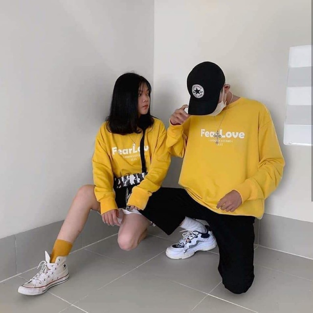 Áo Sweater Nỉ Ngoại Chui Đầu Fear Love Thu Đông (Tặng Kèm Nón Lá Mầm)