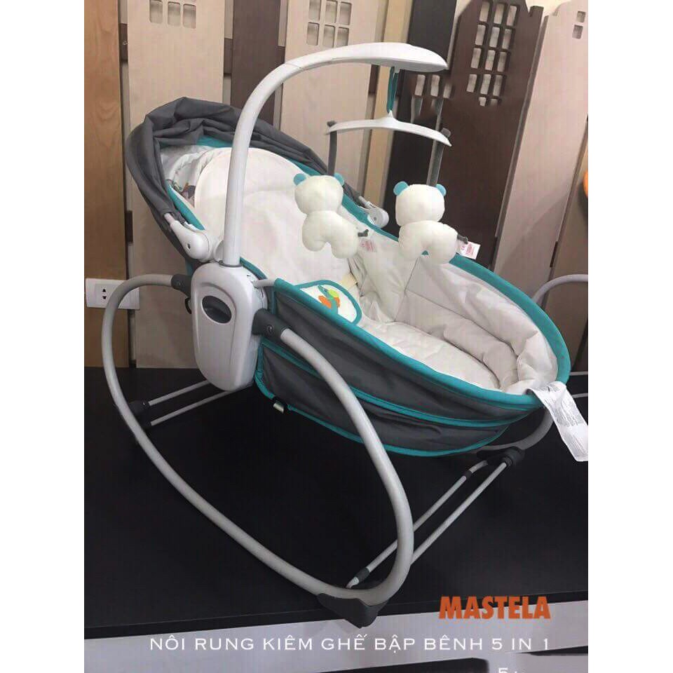 Nôi Rung 5 Trong 1 SG6037 Màu Ghi Xanh Chính Hãng Có Bảo Hành