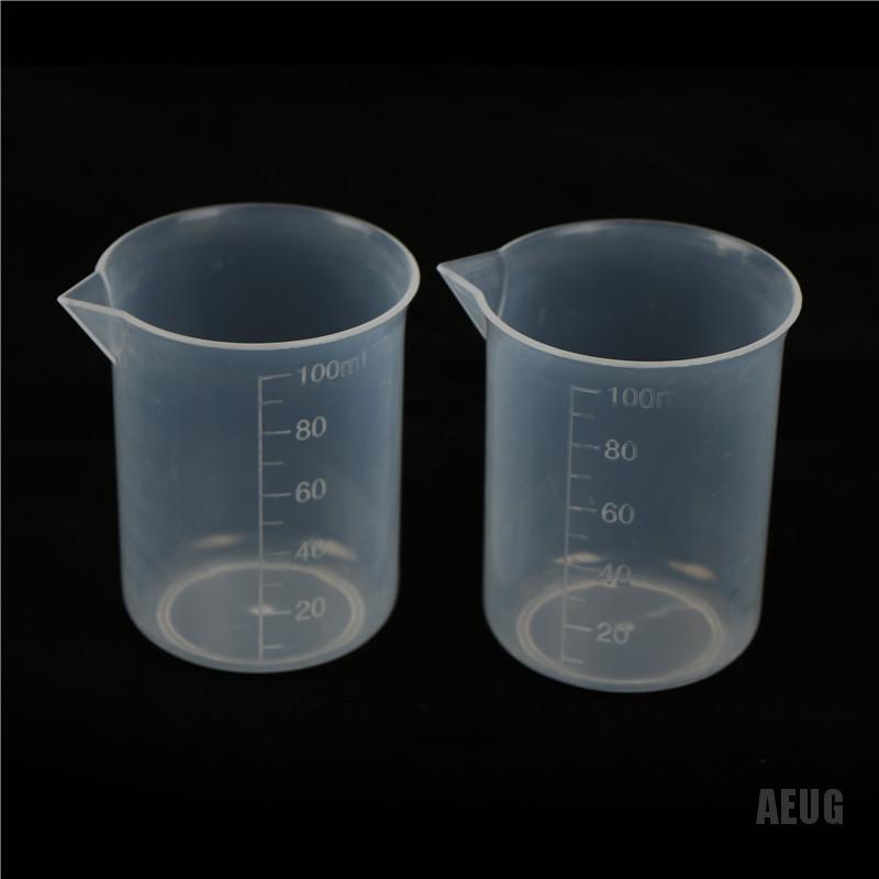 Set 2 Cốc Đo Lường Bằng Nhựa Trong Suốt 100ml Tiện Dụng