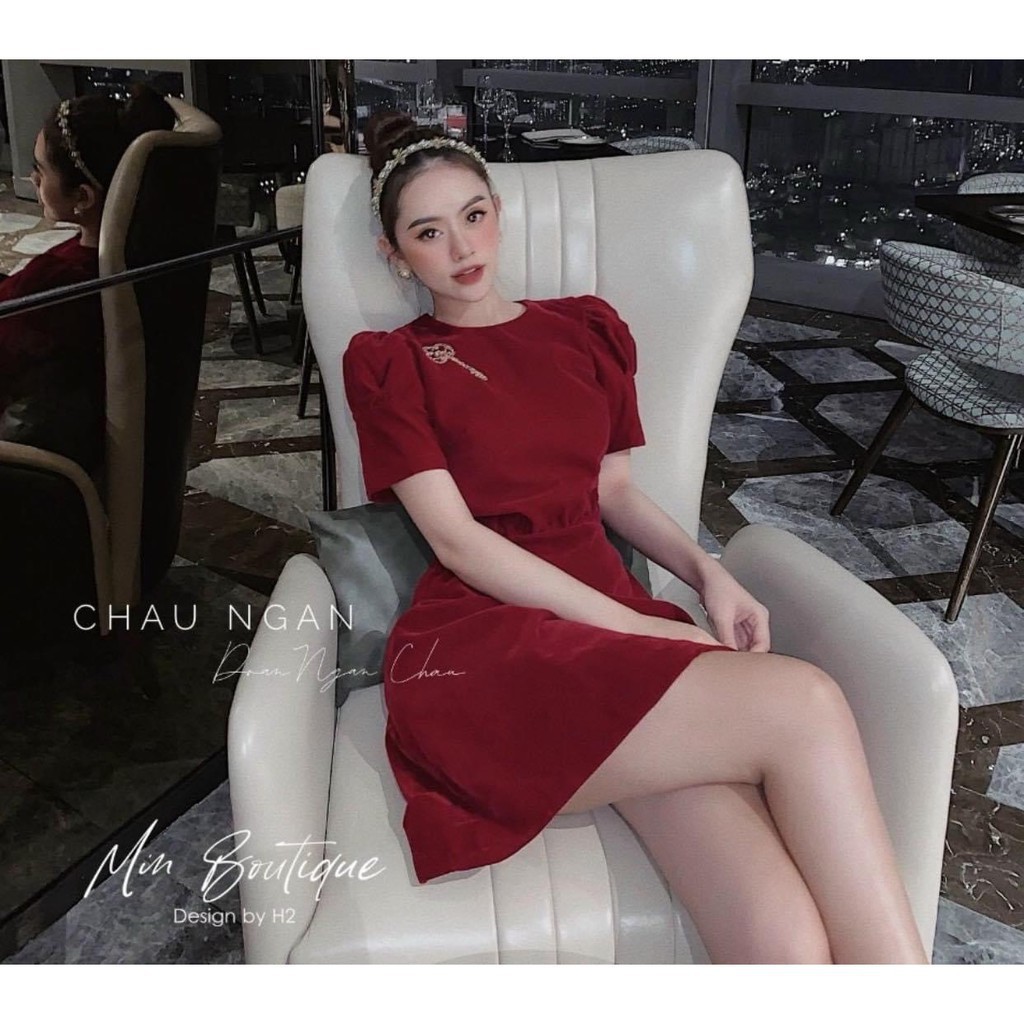 Váy Xòe Đỏ, Đầm Nhung Đỏ Cổ Tròn Tay Phồng Thời Trang Thu Đông Cho Mùa Giáng Sinh Sang Trọng Quý Phái. | BigBuy360 - bigbuy360.vn