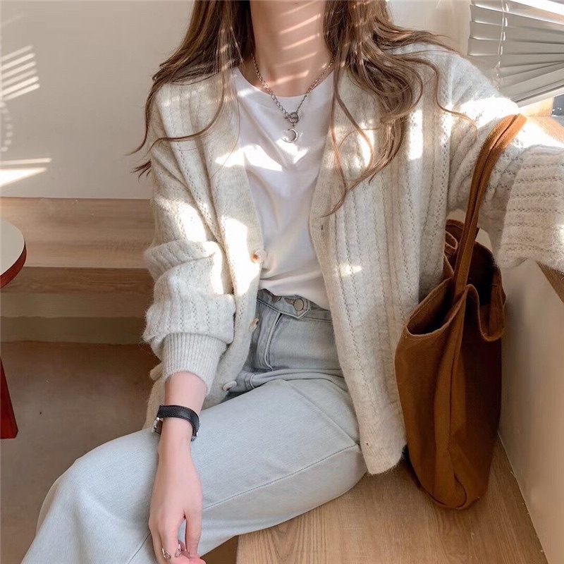 Áo khoác len cardigan tay bo cao cấp | BigBuy360 - bigbuy360.vn