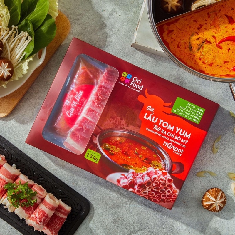 Lẩu Tomyum ba chỉ bò Mỹ 1.3kg [Hotpot Story - Orifood]