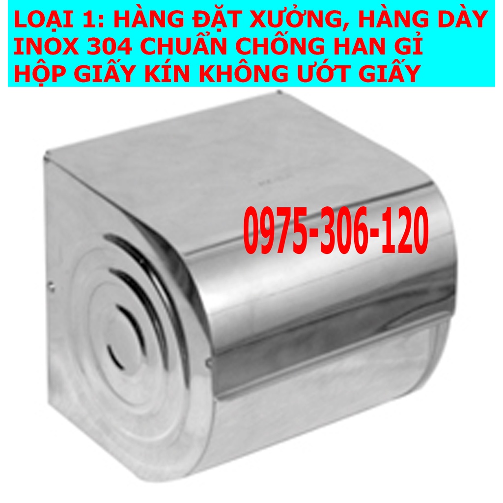 [LOẠI 1-INOX DÀY] Hộp đựng giấy vệ sinh trong nhà tắm 100% INOX 304 HG1 hộp giấy kín,hàng đặt xưởng inox chuẩn chống han