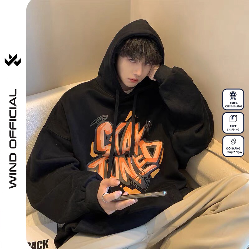 Áo khoác hoodie nữ WIIS unisex form rộng nam nữ nỉ Ngẫu Nhiên thử sự may mắn oversize