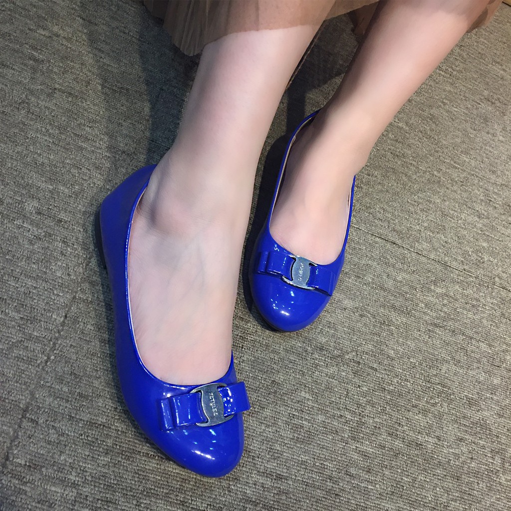 Giày búp bê nữ xanh đỏ bóng mềm siêu êm chân Sr7 | BigBuy360 - bigbuy360.vn