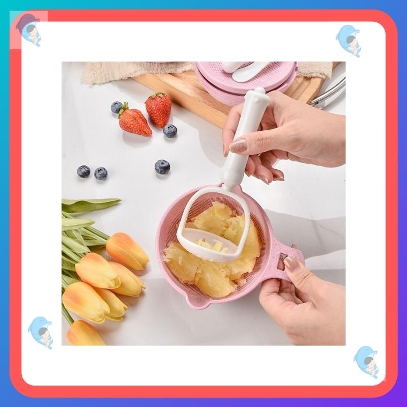Bộ dụng cụ chế biến đồ ăn dặm 9 món dùng để rây, nghiền cháo, rau củ cho bé ăn dặm