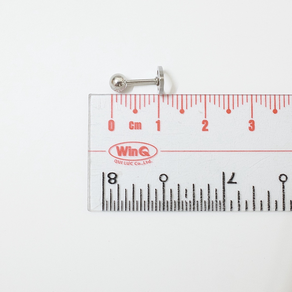 [1 Chiếc] Khuyên Tai Titan Unisex Hình Trái Tim Rỗng Bi Tròn Không Gỉ Sét Không Ngứa Bông Tai Julies Box 66