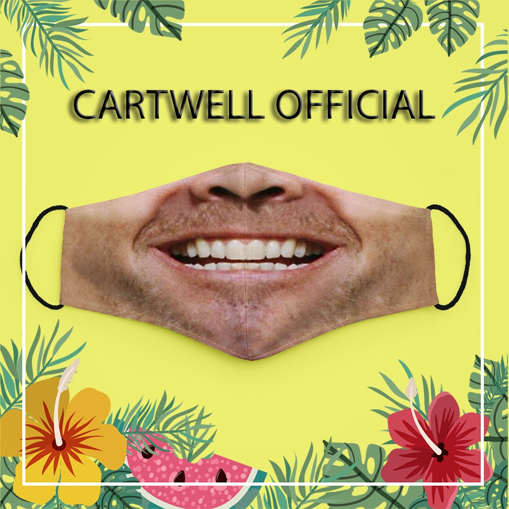 Khẩu trang mặt người cute cười miệng mặc người chế đàn ông 10 CARTWELL có thể giặt và tái sử dụng dây đeo mềm không đau