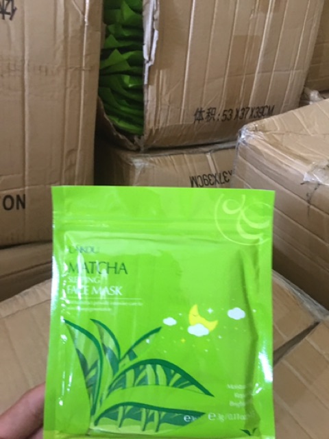 Bịch 15 gói mặt nạ ngủ Matcha Laikou trà xanh nội địa trung | Thế Giới Skin Care