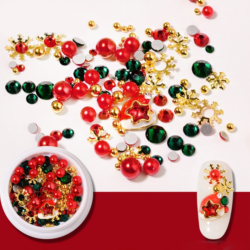 Hộp Sequin Hình Bông Tuyết 3D Lấp Lánh Dùng Trang Trí Móng Nghệ Thuật DIY