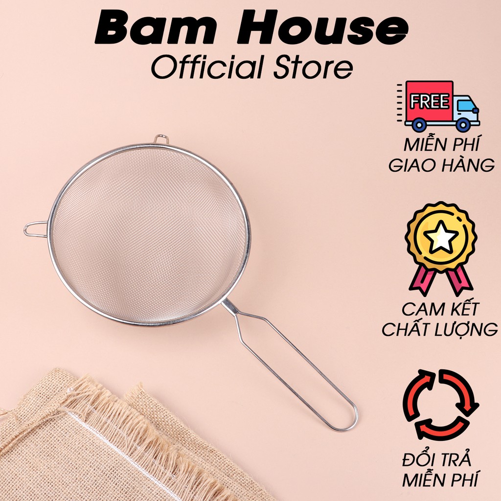 [Mã LIFEM1 giảm 50k đơn 99k] Ray lọc cháo và thức ăn inox Bam House đường kính 15cm cao cấp RIN04 - Gia dụng bếp